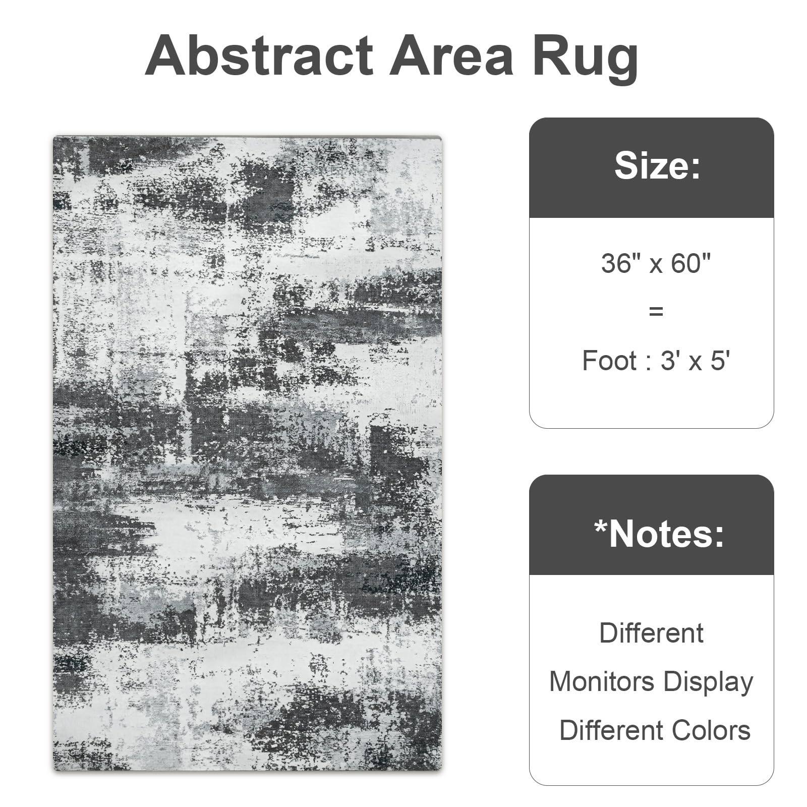 Fabibe Modern Abstract 3x5 Rug For Entryway Non Slip Machine Washable ...