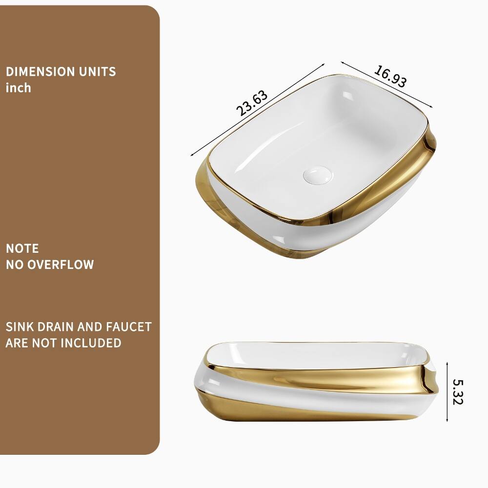DIMENSION UNITS inch  
23.63  
16.93  
NOTE NO OVERFLOW  
SINK DRAIN AND FAUCET ARE NOT INCLUDED  
5.32