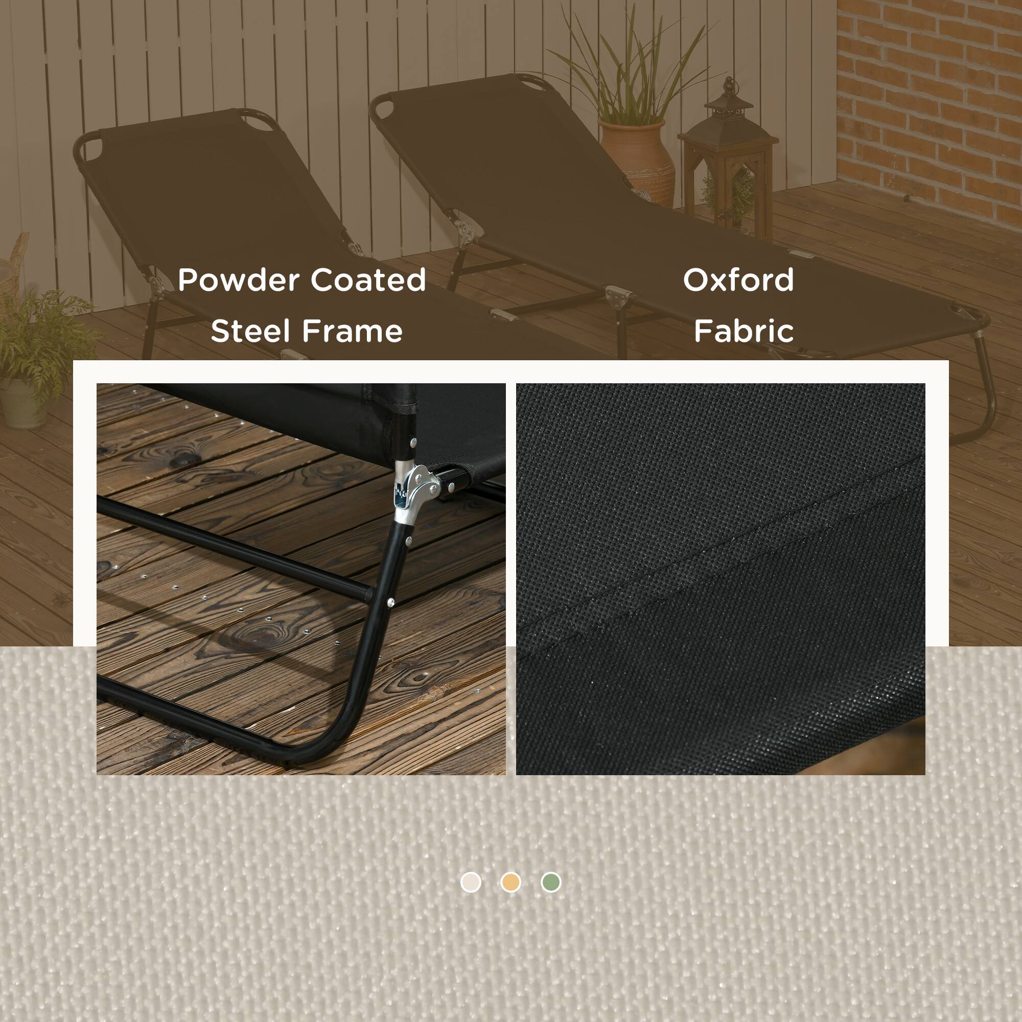 Powder Coated Steel Frame, Oxford Fabric