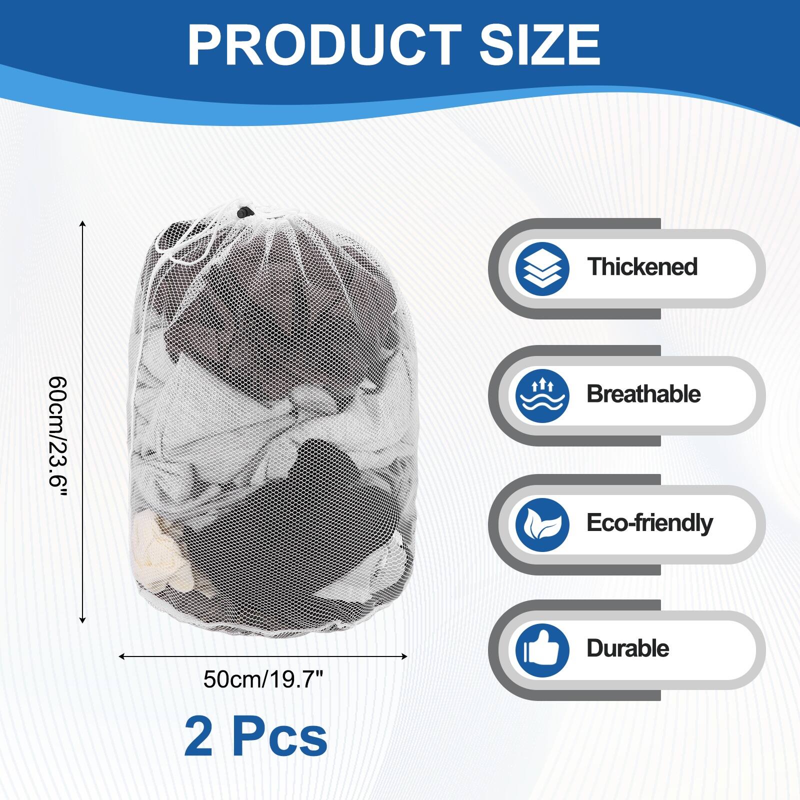 PRODUCT SIZE

Thickened 60cm/23.6" 6" Breathable Eco-friendly 50cm/19.7" 2 Pcs Durable