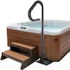 Front. VEVOR - Hot Tub Handrail, 360 Rotatable Spa Side Handrail with 35"-57" Adjustable Height, Rust-proof Aluminum Spa Step Hot Tub - Matte Black.