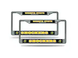 Rico Industries - Wichita State Shockers Chrome Metal License Plate Frame - Set of 2 Frames - Multi