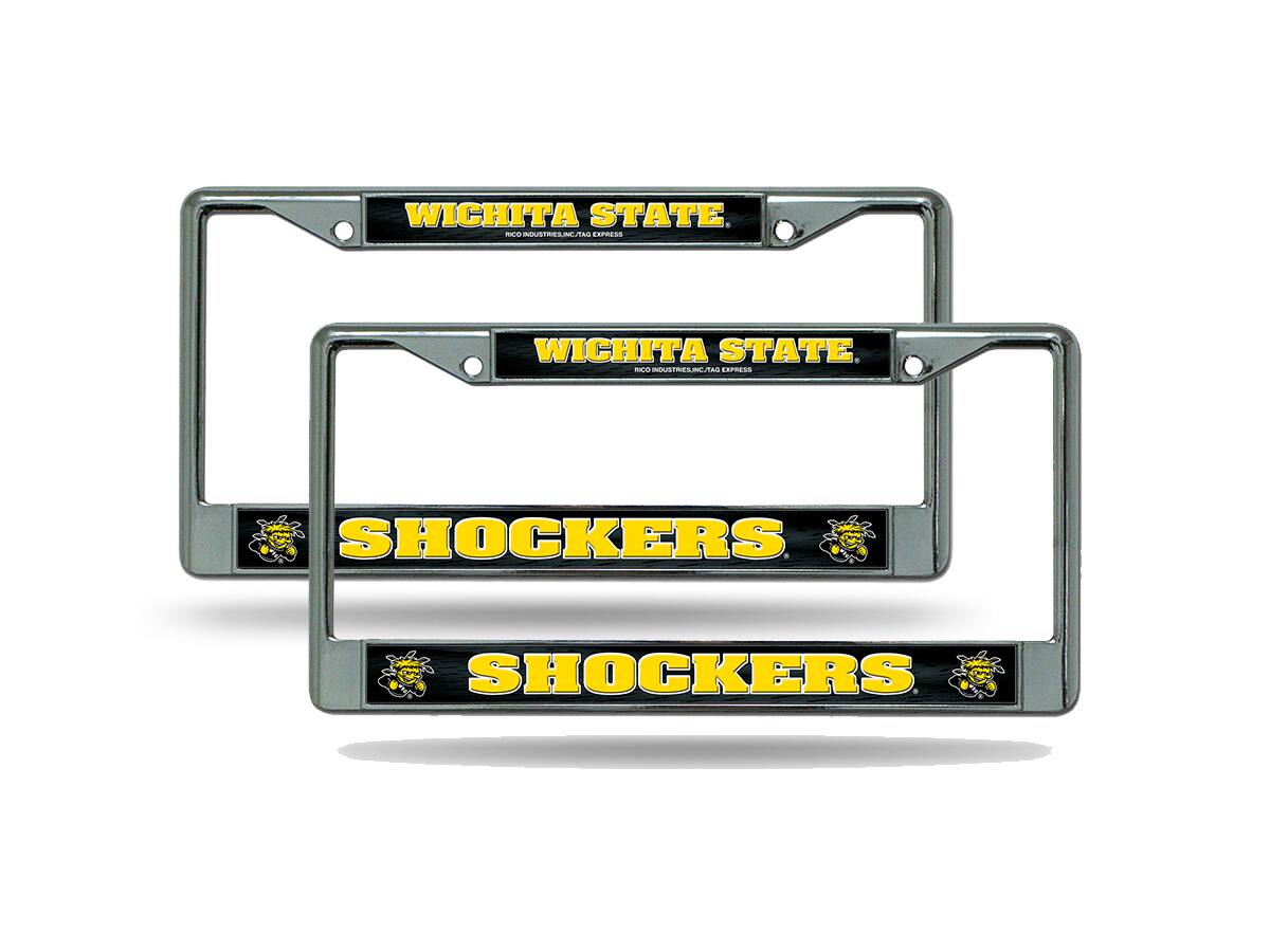 Wichita State Shockers Chrome Metal License Plate Frame - Set of 2 Frames