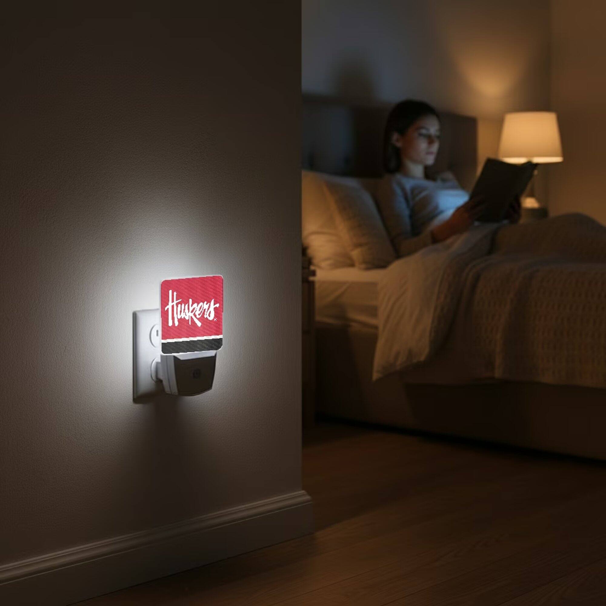 Alt View 3. Keyscaper - Nebraska Huskers Stripe Design Nightlight 2-Pack - Multicolor.