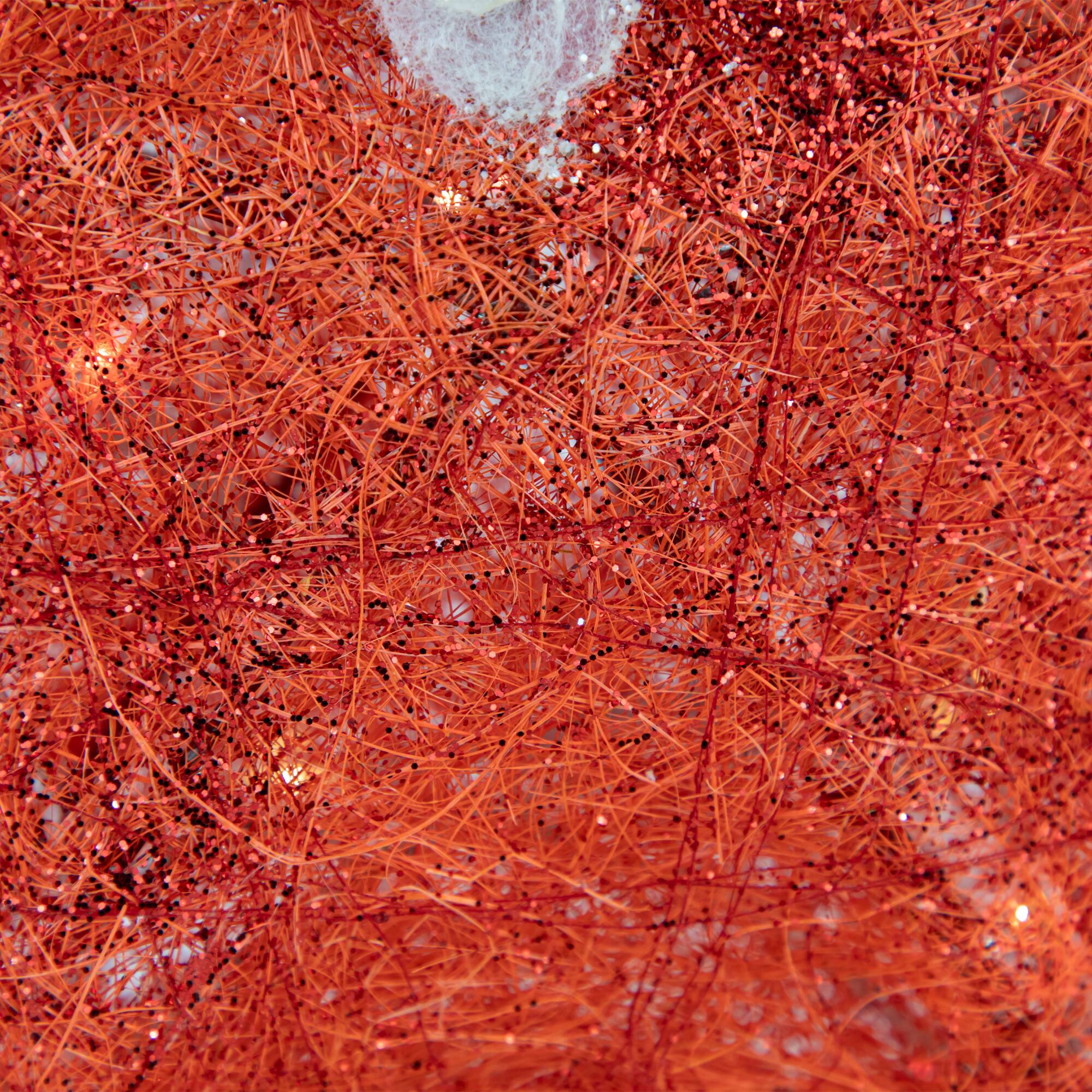 Alt View 6. Northlight - Lighted Candy Covered Sisal Star Christmas Window Decoration - 18" - Clear Lights - Red.