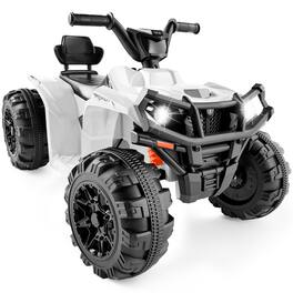Best Choice Products - 12V Kids Ride-On ATV Quad w/ Bluetooth, 2.4mph Max, Treaded Tires, LED Lights, Radio - White