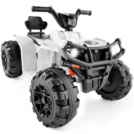 Front. Best Choice Products - Best Choice Products 12V Kids Ride-On ATV Quad w/ Bluetooth, 2.4mph Max, Treaded Tires, LED Lights, Radio - White - White.
