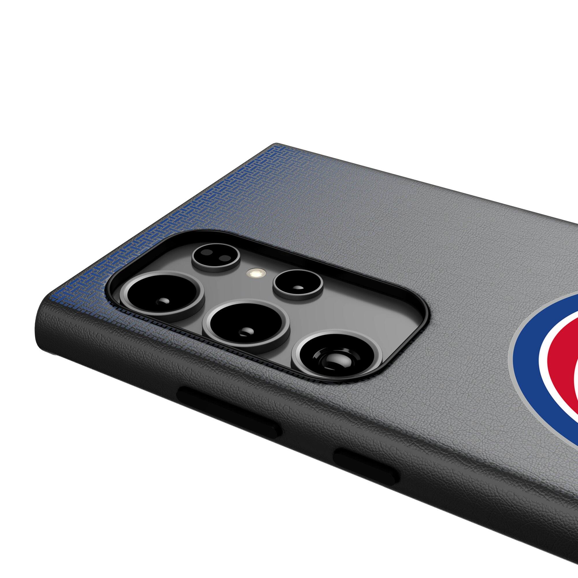 Alt View 3. Keyscaper - Detroit Pistons Linen Galaxy Magnetic Bump Case - S24 - Black.