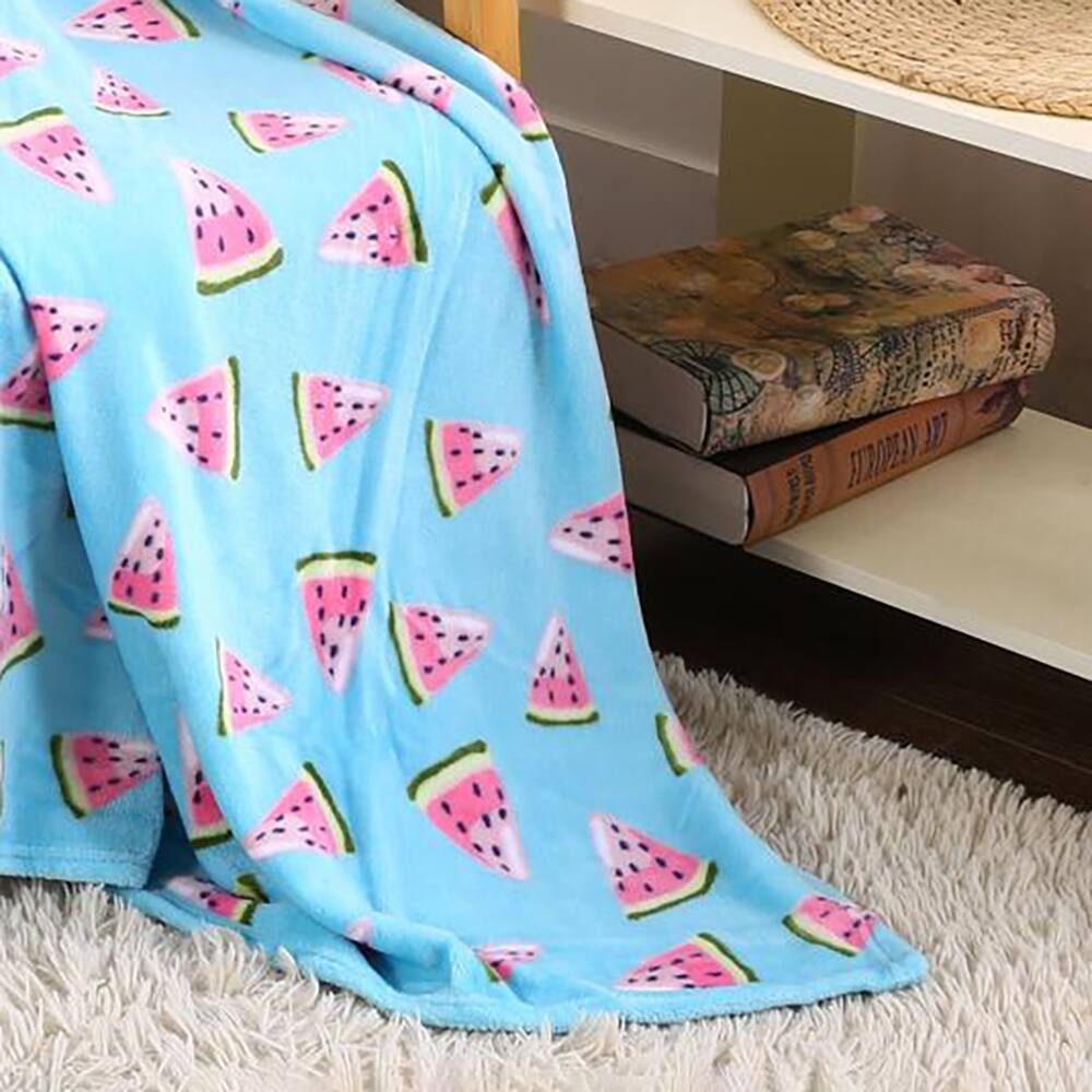 Alt View 3. Noble House - Plazatex Holiday Watermelon Design Micro Plush Throw Blanket - 50x60" Multicolor - Multi.
