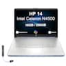 HP - Upgraded - 14 Laptop 14.0 HD (Intel Celeron N4500, 16GB DDR4, 256GB PCIe SSD, Intel UHD, Win 11 Pro) w/USB Hub - Sky Blue