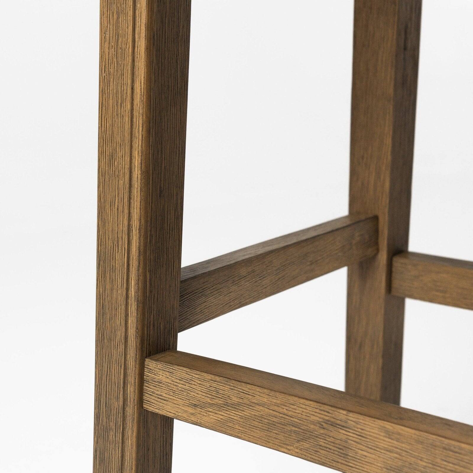 Alt View 8. Maven Lane - 26" Adrien Saddle Counter Stool In Natural Wood Finish With Fabric Upholstery - Natural Wood.