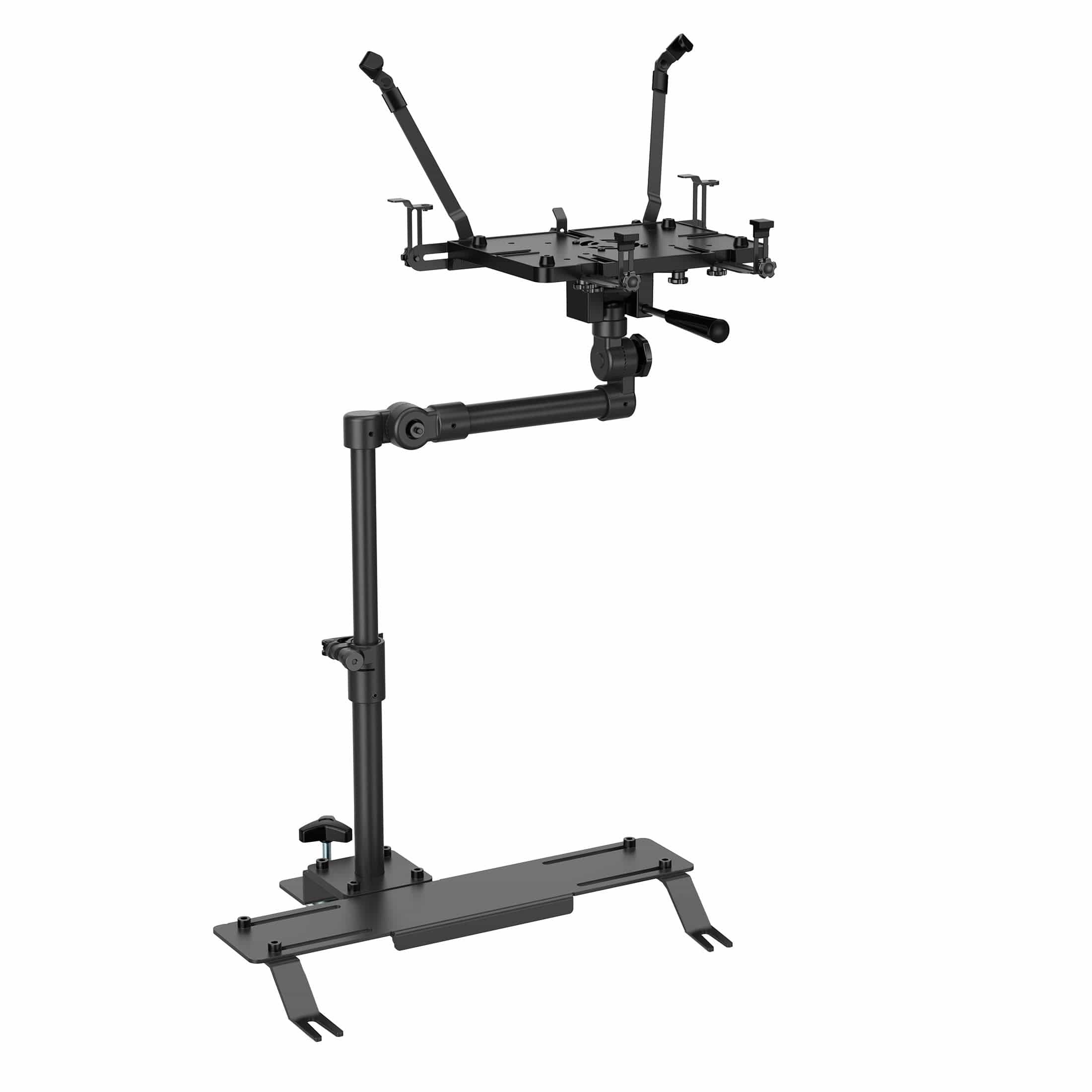 Alt View 5. Mount-It! - Vehicle Laptop Mount with Universal Base for 10–17 Inch Laptops and Tablets, Adjustable Car Mount - Black and Chrome.