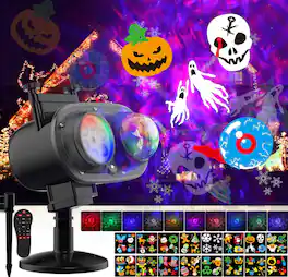 Rossetta - Halloween Projector Lights - 26 HD Effects with 3D Ocean Waves, Remote Timer, Waterproof for Outdoor Holiday Decorations - White