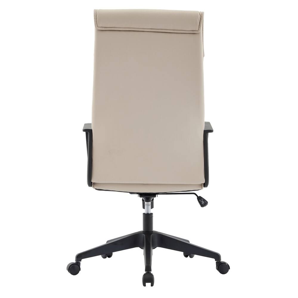 Alt View 4. LeisureMod - Aiaria Ergonomic Office Chair High-Back Adjustable Height with Swivel & Tilt, Double Wheel Casters - Tan.