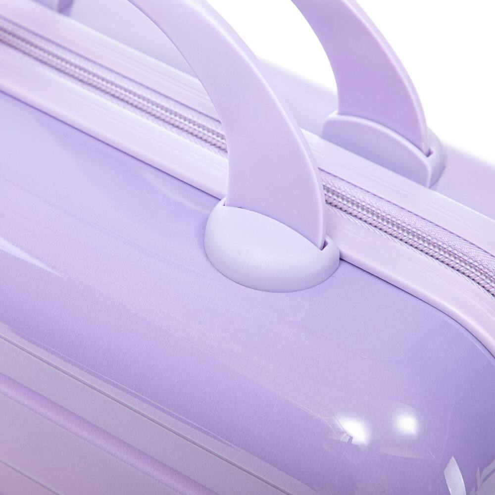 Alt View 7. Ropilly - Ropilly 2 Piece Luggage Set 20 Inch Carry On Suitcase with 14 Inch Cosmetic Case Gradient Color Luggage - Pink Purple.