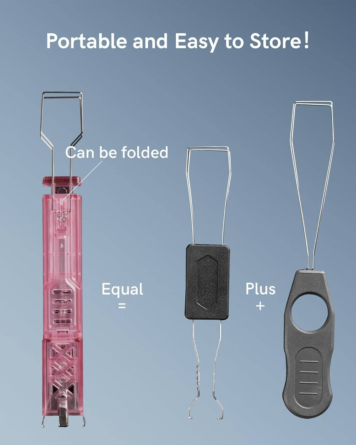 Portable and Easy to Store!  
Can be folded  
Equal = Plus +