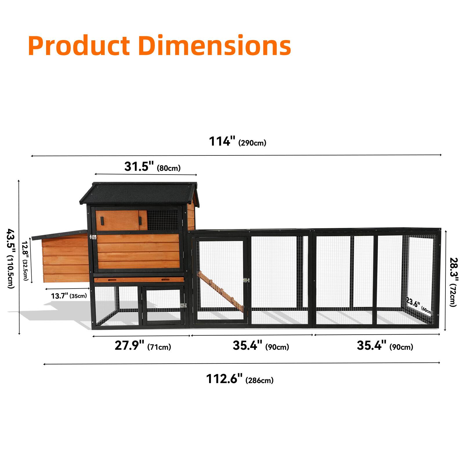 Product Dimensions  
114" (290cm)  
31.5" (80cm)  
43.5" (110.5cm)  
12.8" (32.5cm)  
13.7" (35cm)  
23.6" (60cm)  
28.3" (72cm)  
27.9" (71cm)  
35.4" (90cm)  
35.4" (90cm)  
112.6" (286cm)