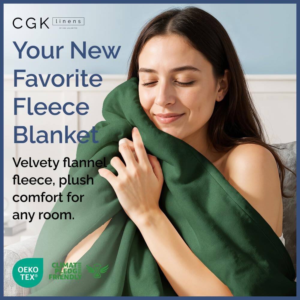 CGK linens - 1. UNLIMITED Your New Favorite Fleece Blanket Velvety flannel fleece, plush comfort for any room. CLIMATE PLEDGE 88 TEX FRIENDLY