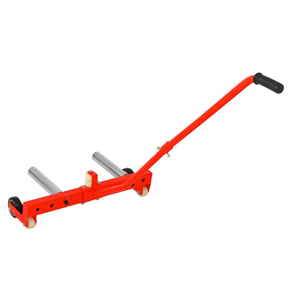 Left. Ropilly - Ropilly Adjustable Rolling Tire Dolly Heavy Duty Wheel Dolly for Tire Changes, Red, Fits 6.5 to 31.5 Inch Tires - Red.
