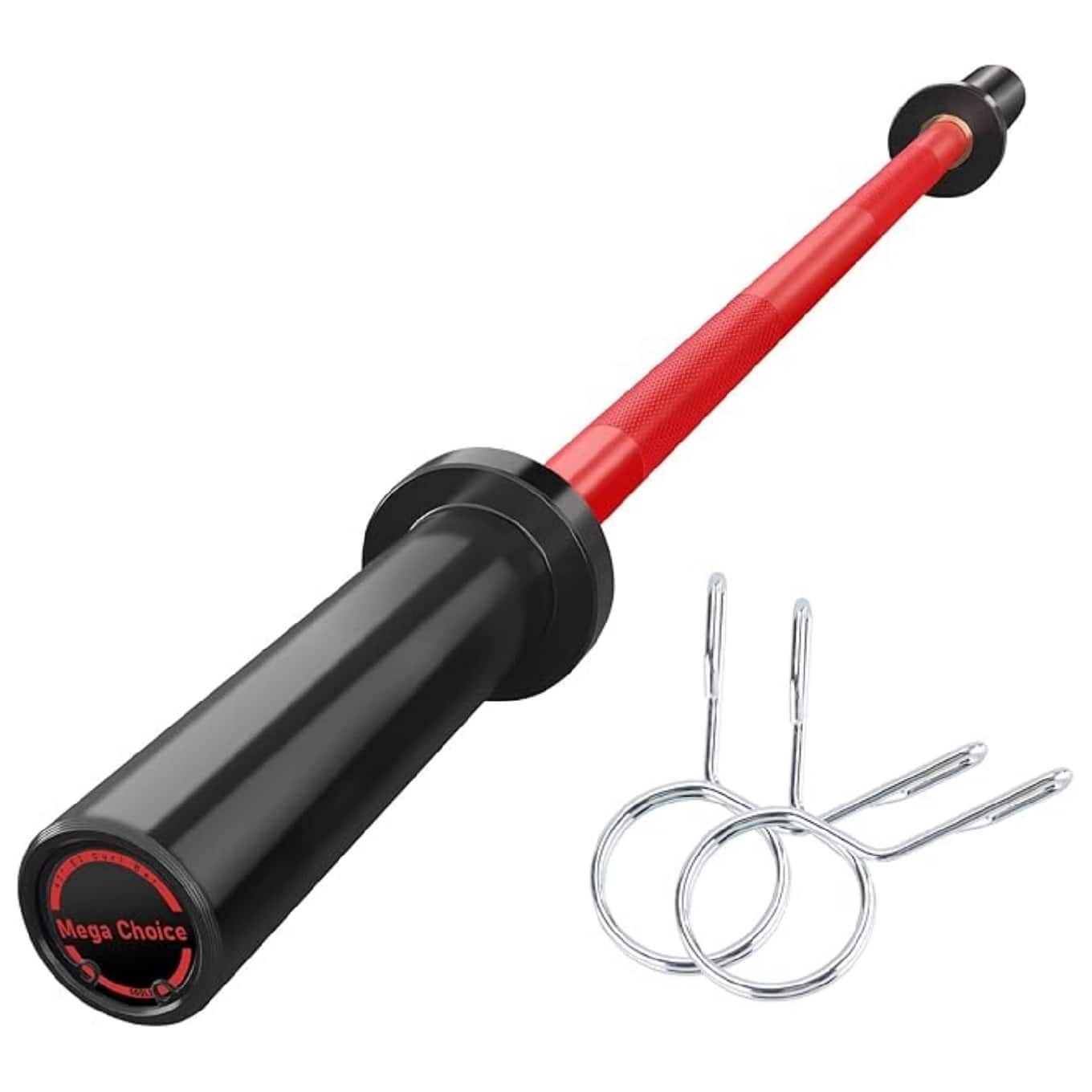 GARVEE - Olympic Barbell Bar for Weightlifting - 4FT Short (500LB) 4FT EZ Curl Bar - Weight Bar Fit 2" Standard Weights - BLACK and RED