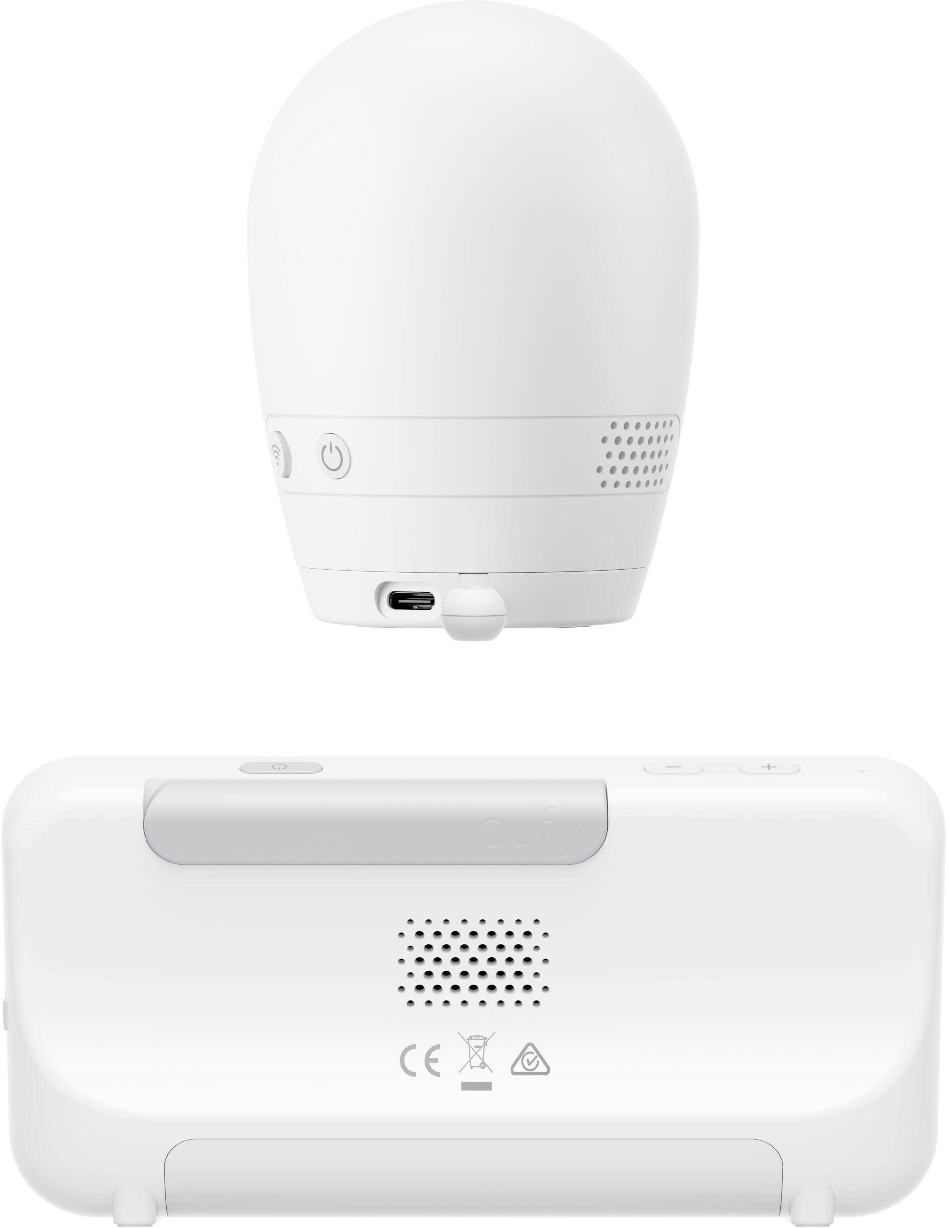 Angle. eufy - E21 Baby Monitor with 4K Camera and Charging Base - White.