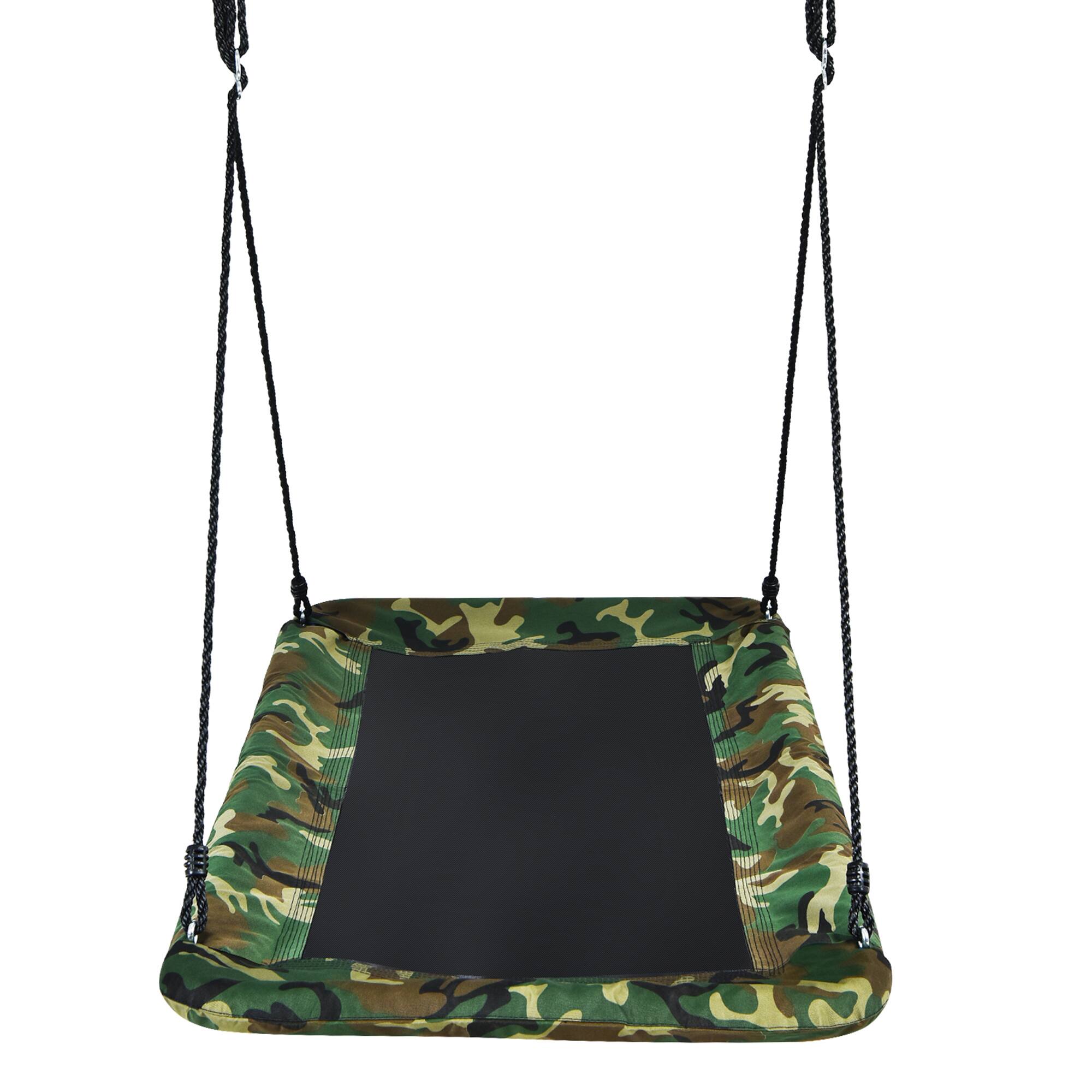 Alt View 5. Gymax - Gymax 60'' Kids Giant Tree Rectangle Swing 700 lbs w/ Adjustable Hanging Ropes Camo Green - Camo Green.