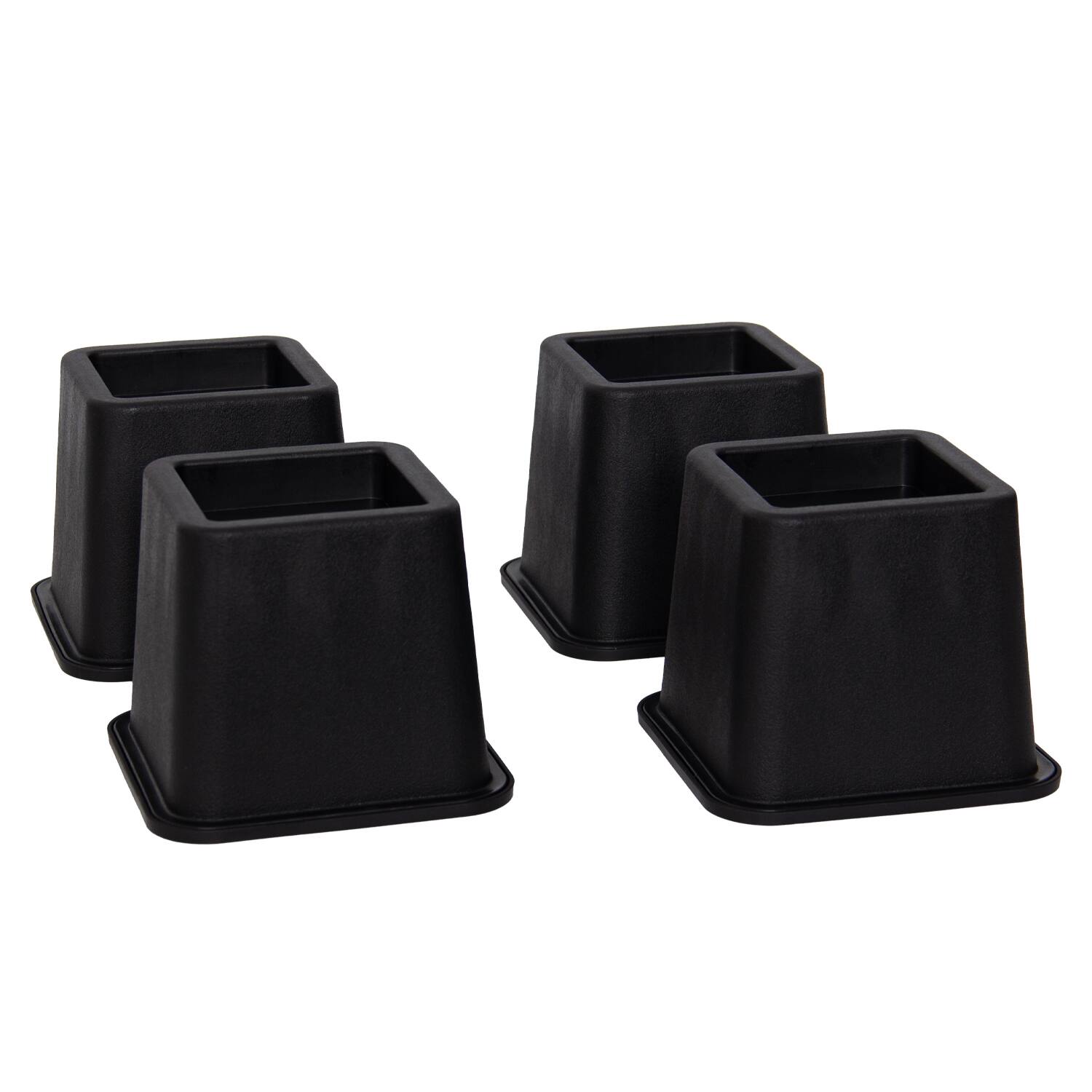 Alt View 1. Kings Brand Furniture - Kings Brand Furniture Adjustable Heavy-Duty Bed Risers Set of 4, Black - Black.