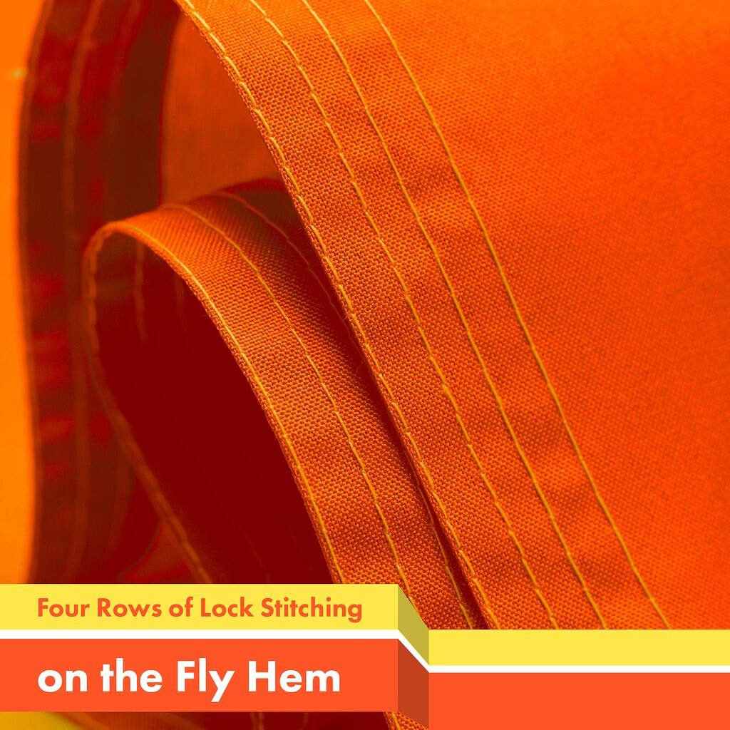 Four Rows of Lock Stitching on the Fly Hem