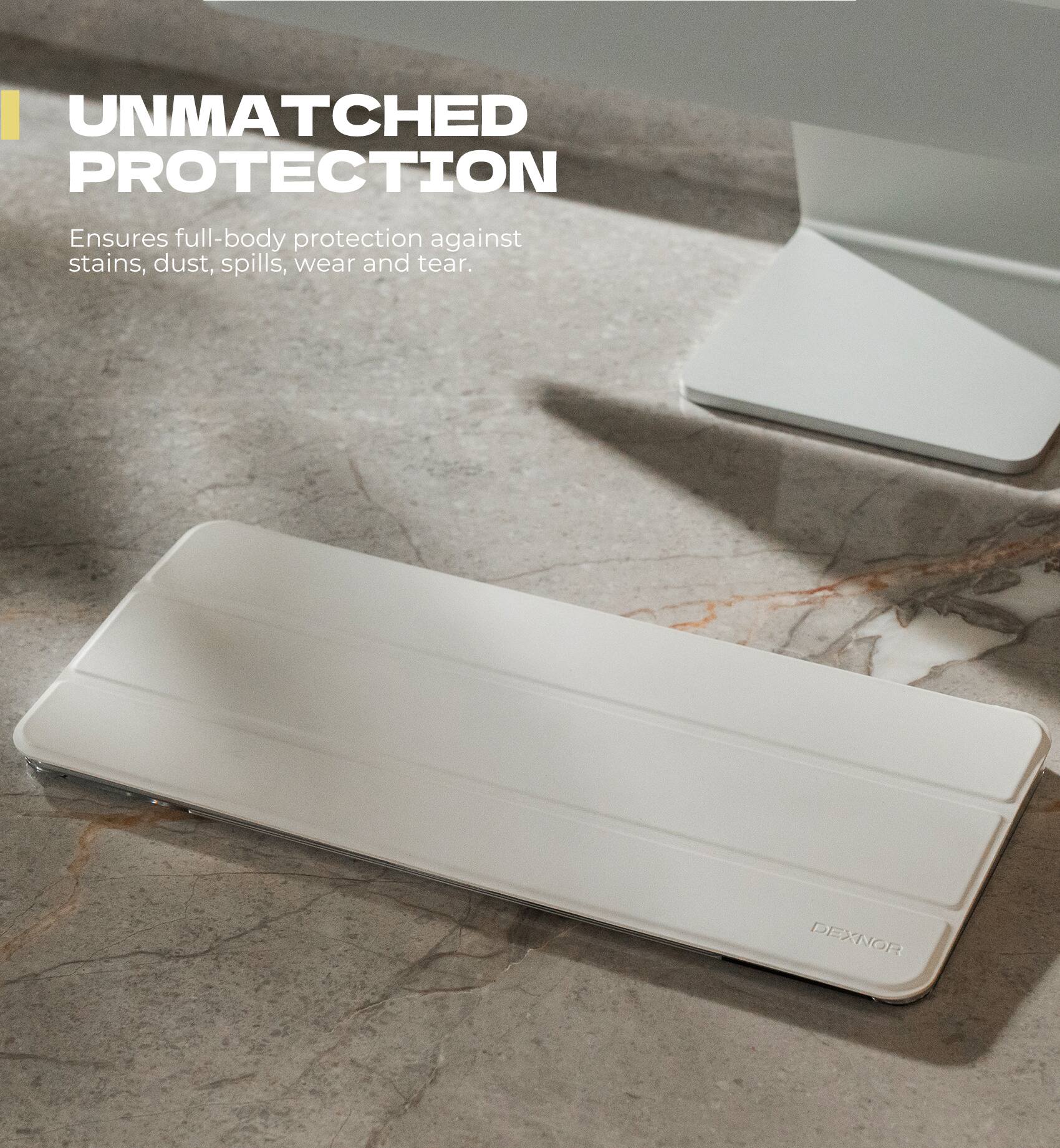 UNMATCHED PROTECTION  
Ensures full-body protection against stains, dust, spills, wear and tear.  
DEXNOR