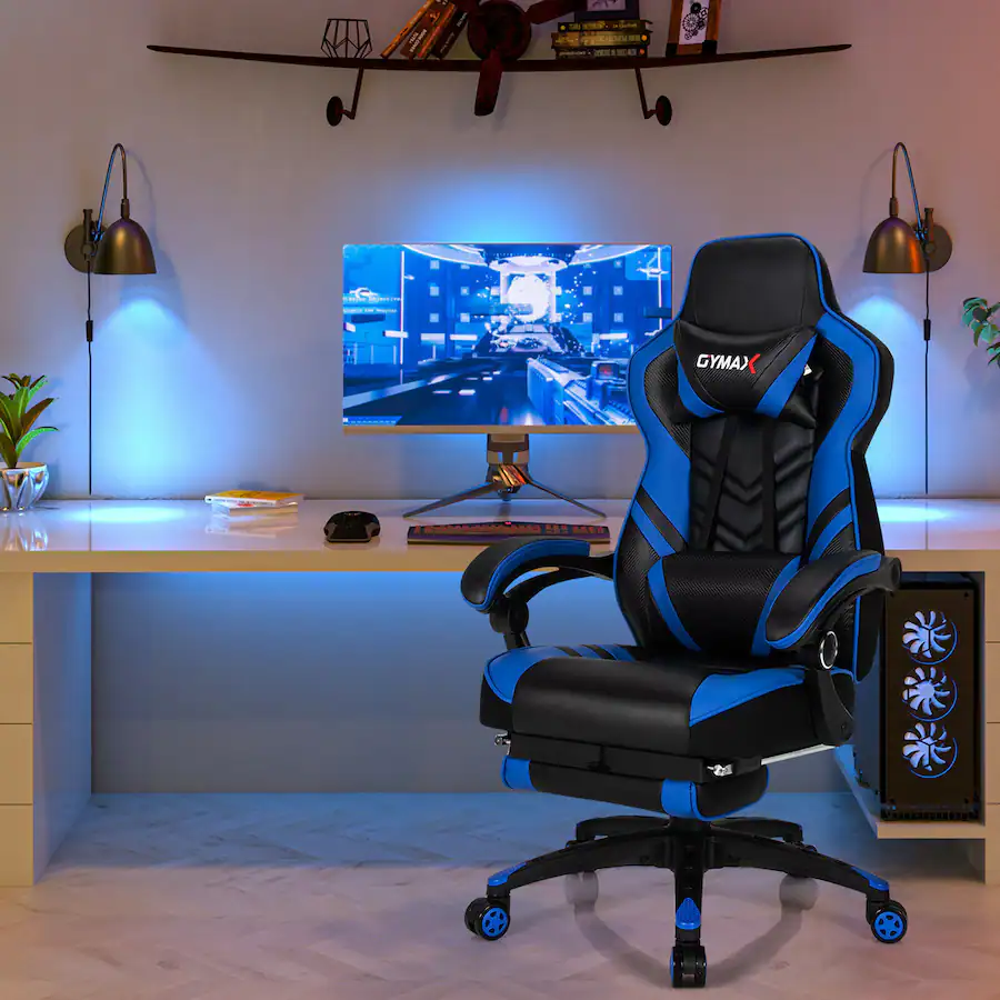 Gymax Office Computer Desk Chair Gaming Chair Adjustable Swivel w ...