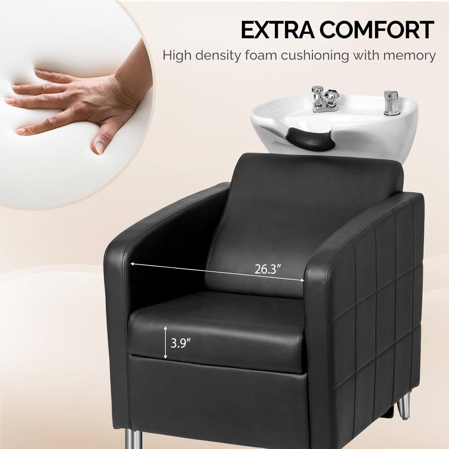 EXTRA COMFORT  
High density foam cushioning with memory  

26.3"  
3.9"