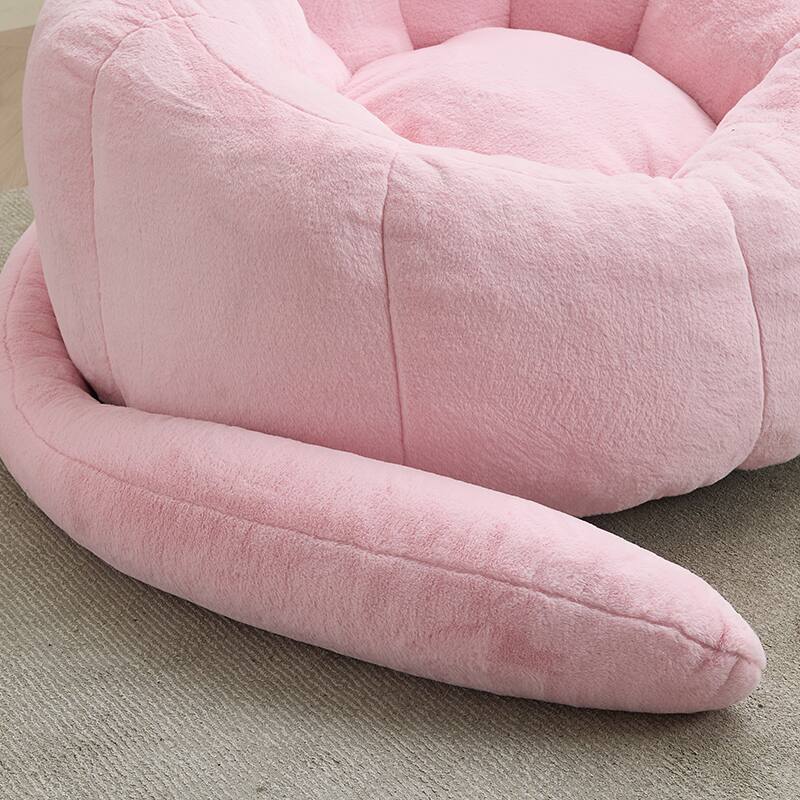 Alt View 1. LOVMOR - Round Faux Fur Bean Bag Chairs Memory Foam For Living Room Bedroom Dorm Plush Cozy Ultra Classic Indoor Lounge - Pink.