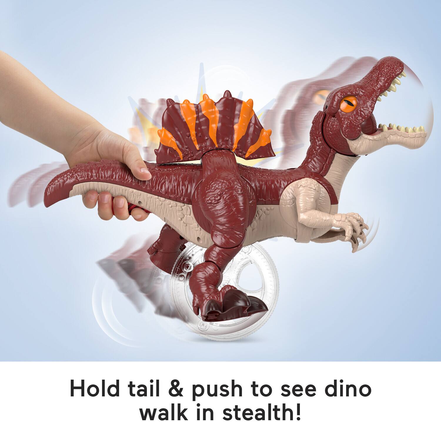 Hold tail & push to see dino walk in stealth!