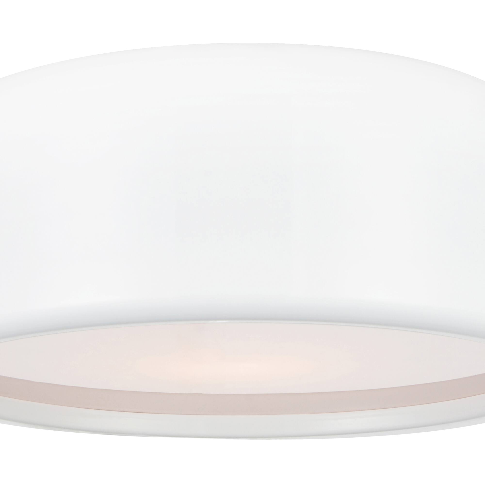 Back. CWI Lighting - Campton 3 Light Drum Shade Flush Mount With White Finish - White.