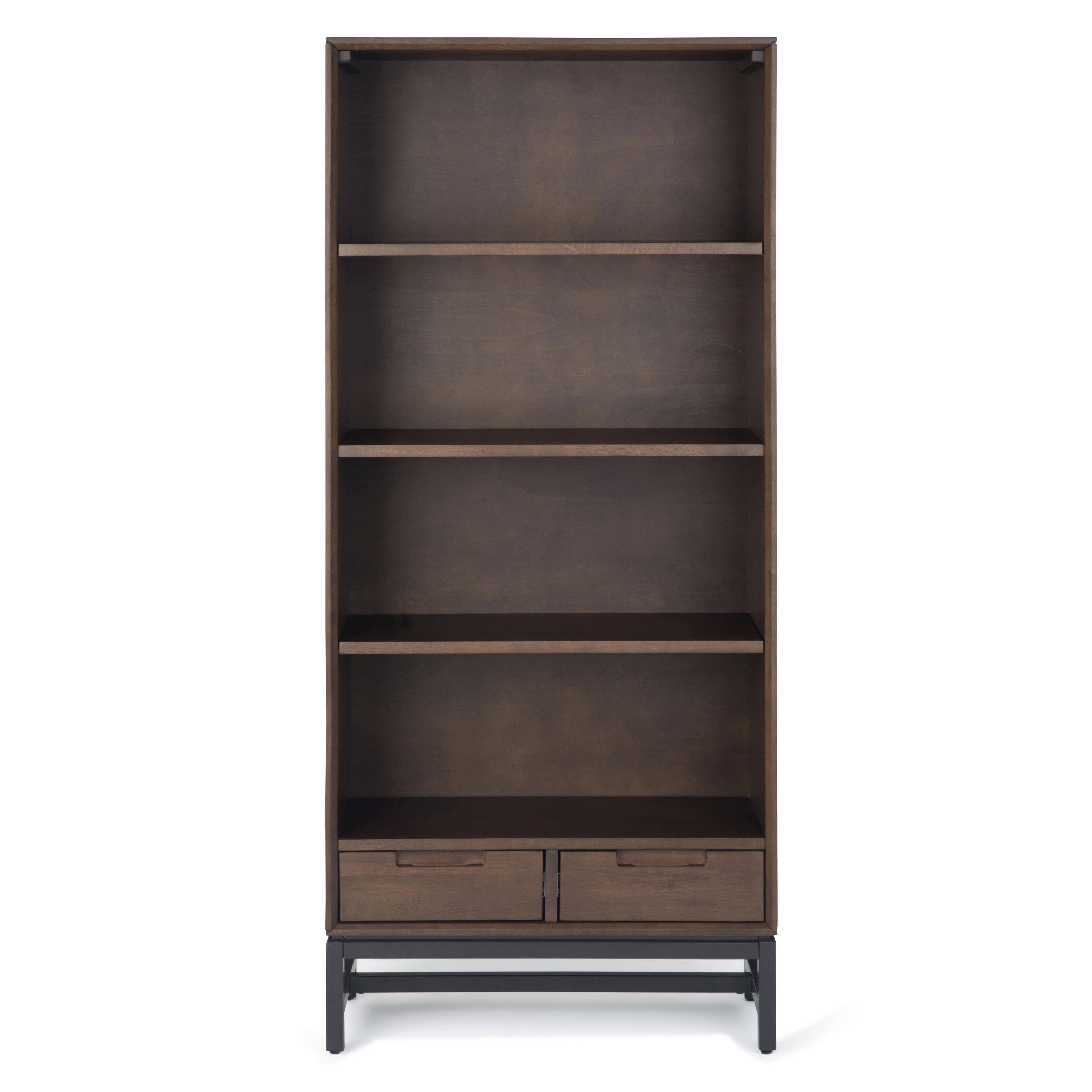 Alt View 2. Simpli Home - Banting 48 inch Desk and 30 inch Bookcase - Walnut Brown.