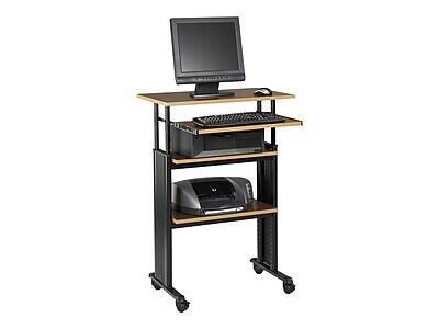 Alt View 1. Safco - Muv 30" Adjustable Desk, Steel/Laminate - Brown.