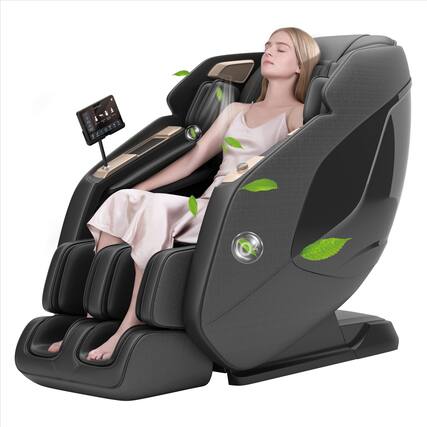 Front. Essen Blissed - PS5200 Full Body Zero Gravity with Shiatsu Massage Chair - Black.