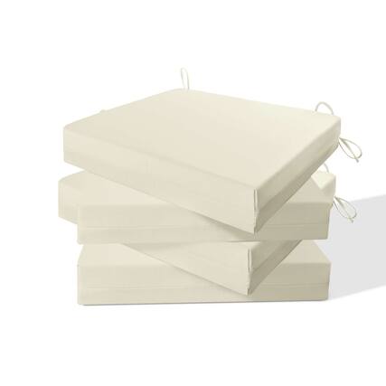 Front. Peace Nest - Peace Nest - Waterproof Outdoor Chair Cushions Set of 4 with Ties for Patio - Beige - 18.5x16x3" Square Corner - Beige.