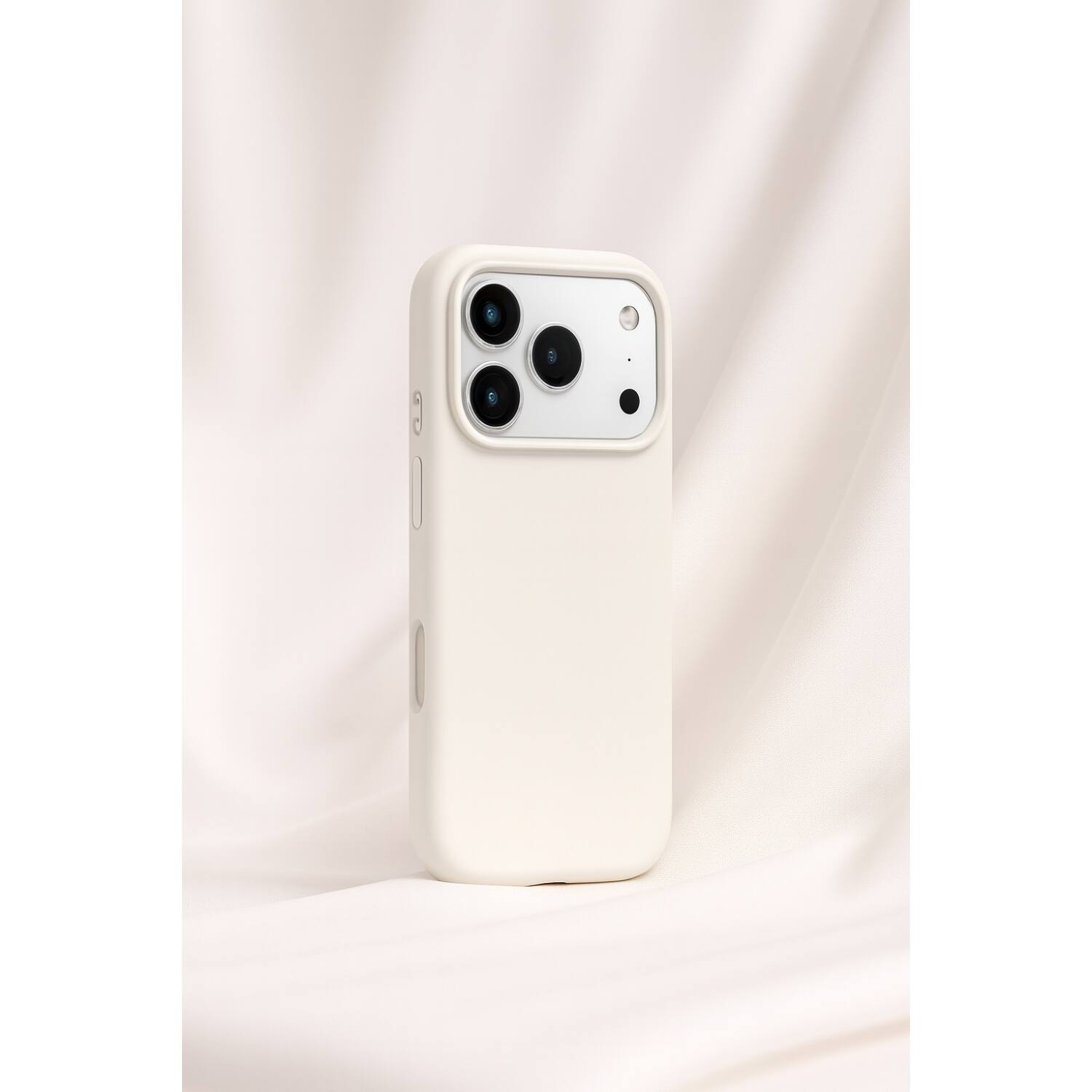 Angle. SaharaCase - Apple iPhone 17 Pro Max Silicone Case | Compatible with Magsafe | Smooth Finish | Venture Series - Sand Beige.