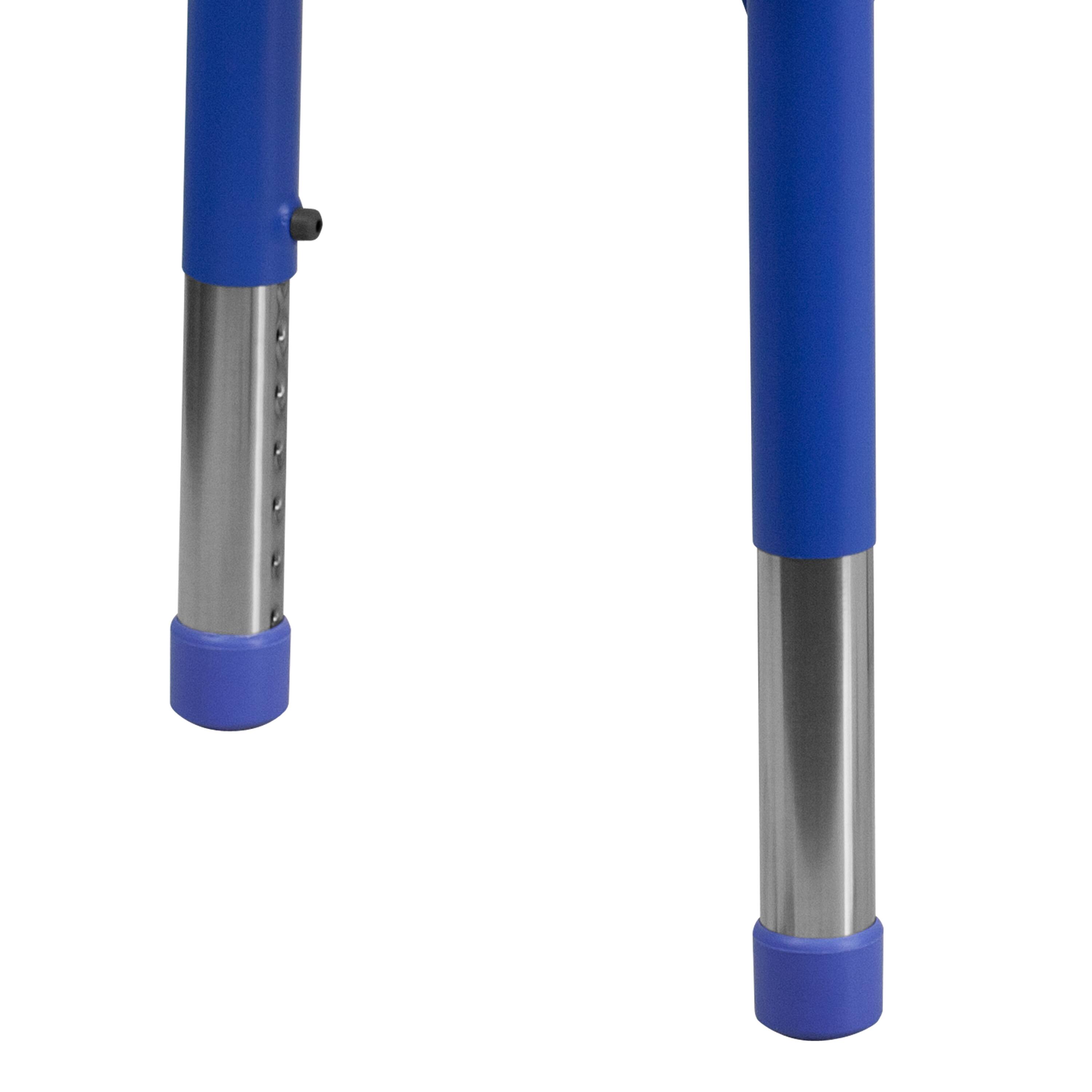 Alt View 8. Emma + Oliver - 21.875"W x 26.625"L Rectangular Plastic Height Adjustable Activity Table - Blue.