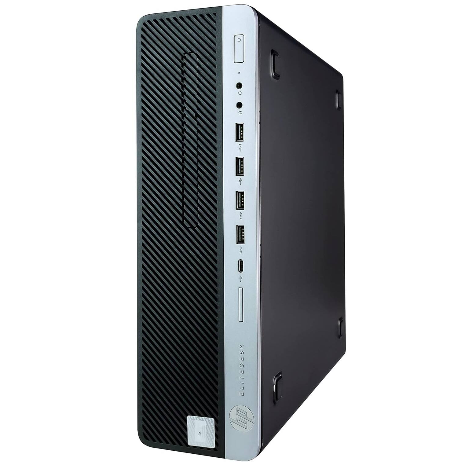 Left. HP - HP ProDesk 600G4 SFF Desktop PC, Intel Core i5-8500 up to 4.1GHz, 32GB DDR4 RAM, 1TB SSD, USB WiFi, Win11 Pro - Black.