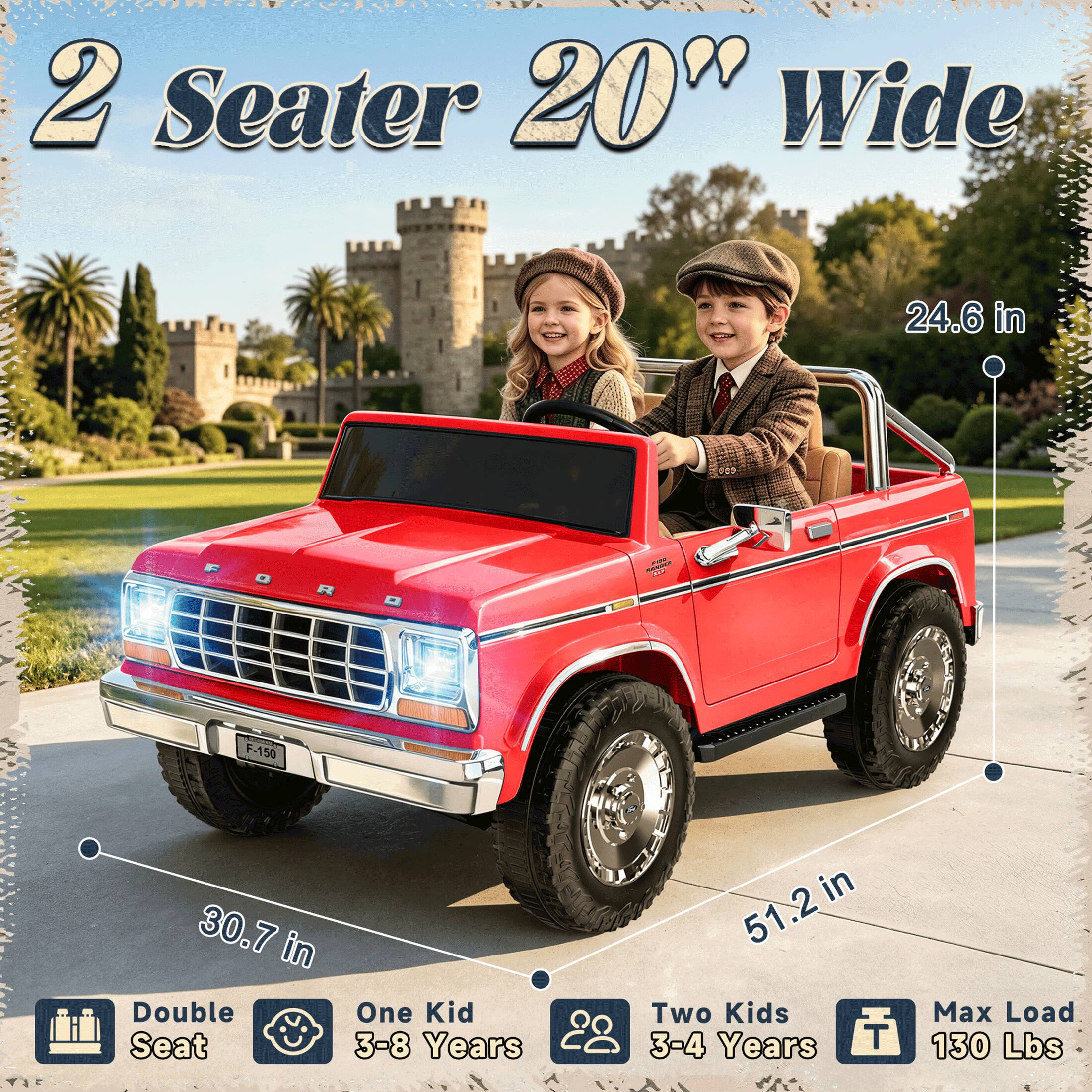 ANPABO Licensed 1973 Ford F 150 24V 2 Seater Ride On Car for Kids ...