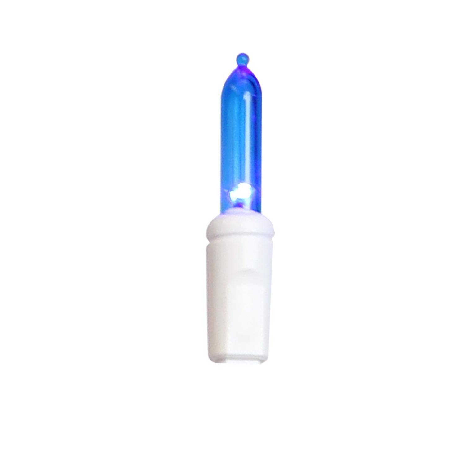 Left. Celebrations - Celebrations Platinum LED T5 Blue/Pure White 100 ct Icicle Christmas Lights 9.5 ft..