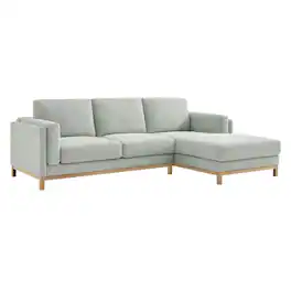 Roscoe Right-Facing Fabric Sectional Sofa with Chaise by Modway - Mist
