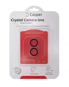 Casper - Camera Lens Protector Compatible For iPhone 17 / 16 / 16 Plus - Crystal Full Cover - Clear/Transparent