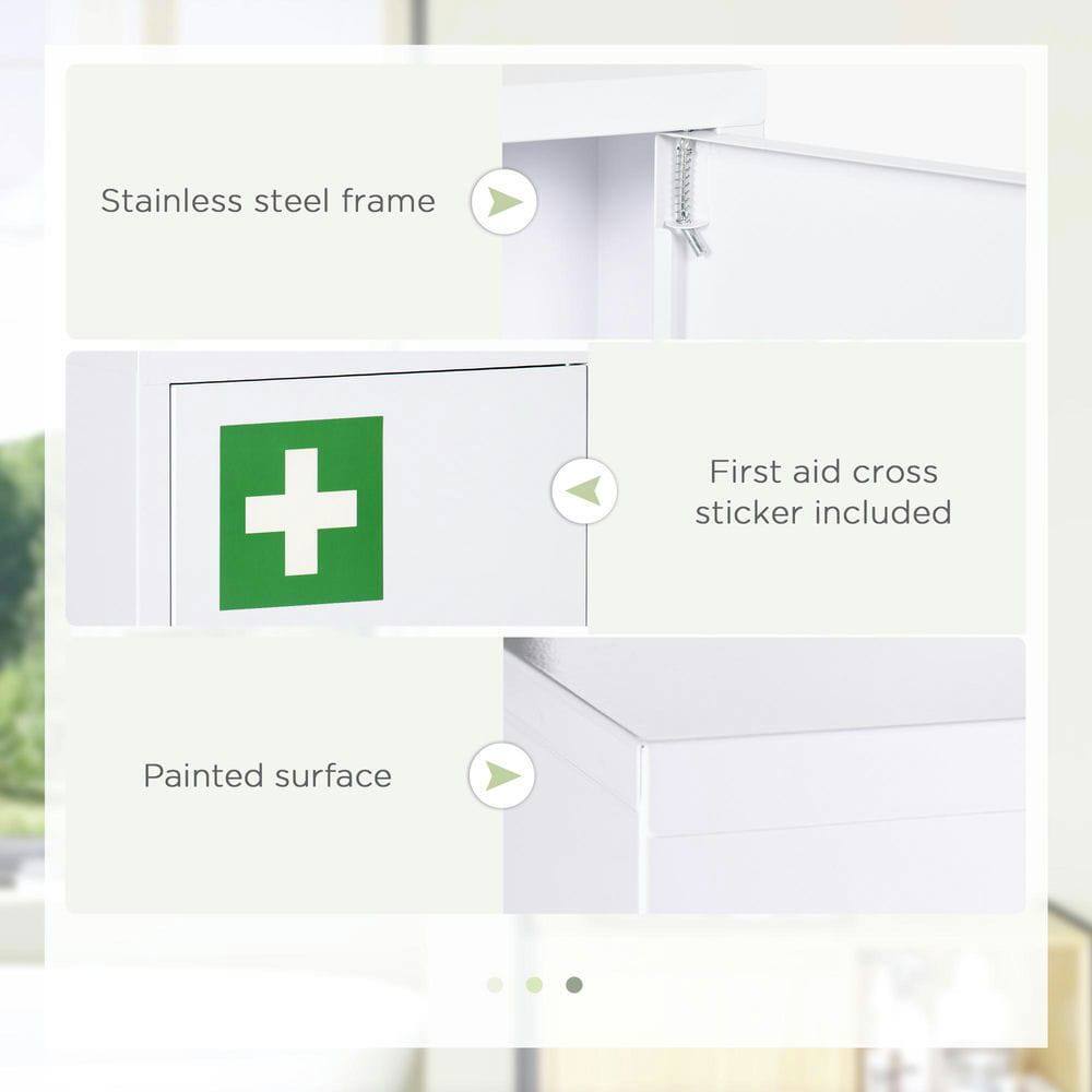 Stainless steel frame  
First aid cross sticker included  
Painted surface