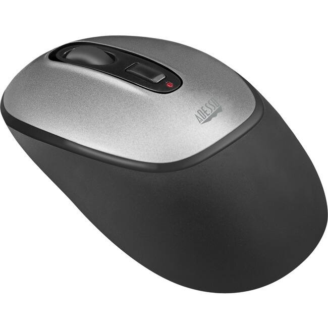Front. Adesso - Adesso Antimicrobial Wireless Mouse - Optical - Wireless - 30 ft - Radio Frequency - 2.40 GHz - Black, Gray - USB - 1600 - Black,Gray.