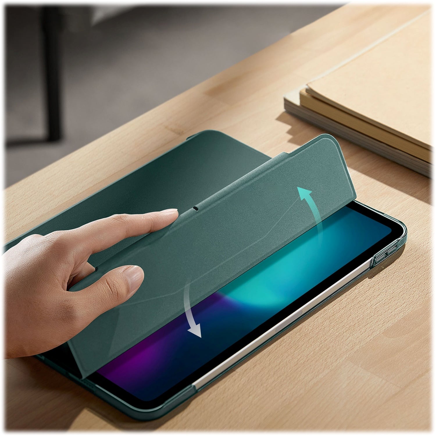 Alt View 16. SaharaCase - Venture Series Tri-Fold Folio Case for Apple iPad Air 13" M2/M3 - Cactus Green.