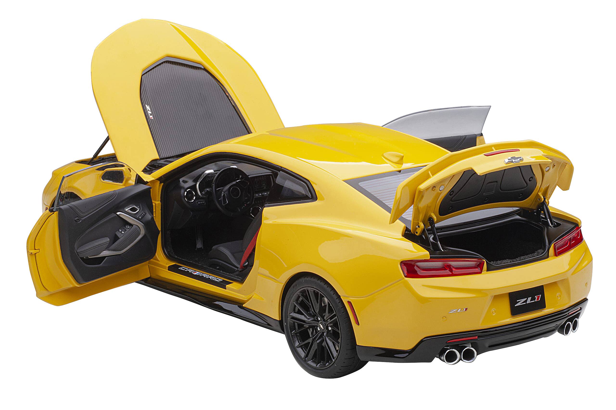 Angle. Autoart - Chevrolet Camaro ZL1 Bright Yellow 1/18 Model Car by Autoart - Bright Yellow.