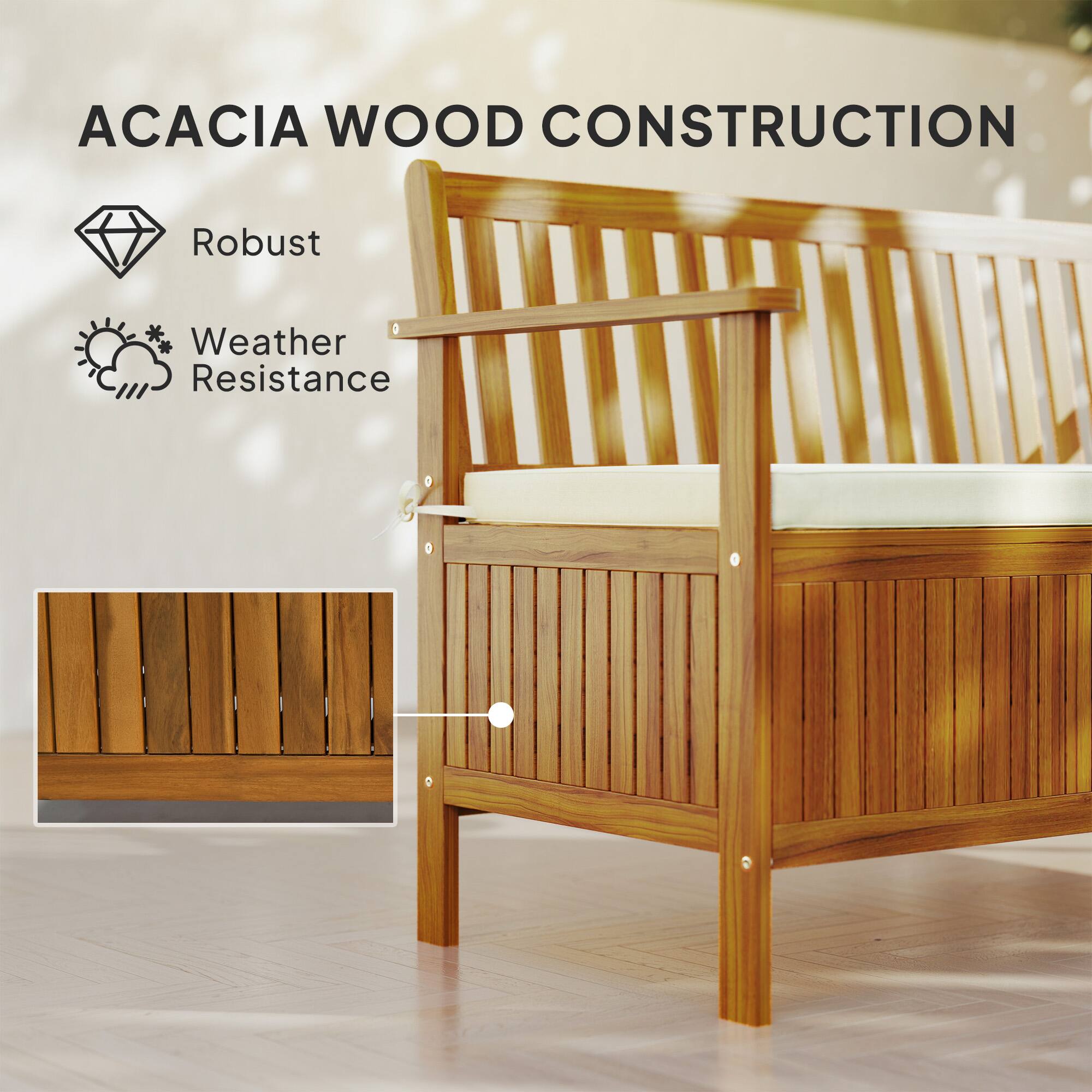 ACACIA WOOD CONSTRUCTION
Robust
Weather Resistance
